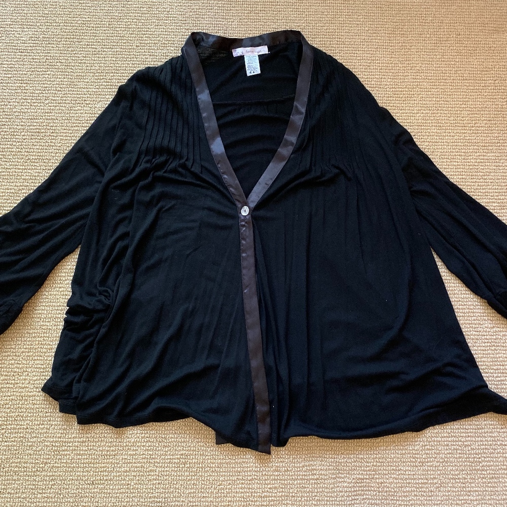 Women's Love Notes Black Cardigan, Size Medium